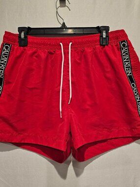 Calvin Klein Men's Red Swim Shorts Size XL W32 Swimming Trunks Beach